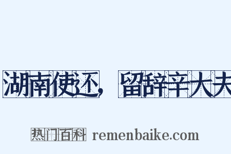 湖南使还，留辞辛大夫是什么意思的图片